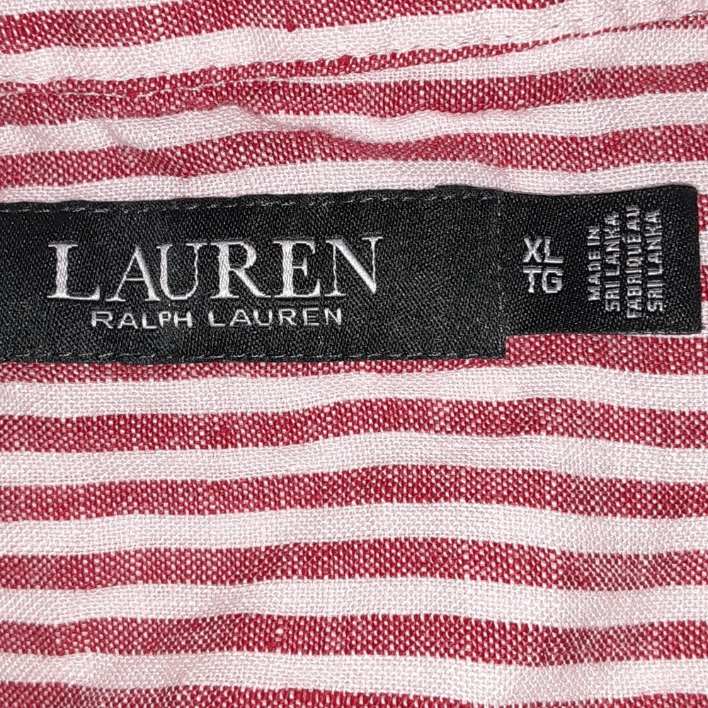 Lauren Ralph Lauren Striped Linen Shirt XL - Picture 9 of 10